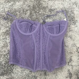 Lavender Lace Bustier Top